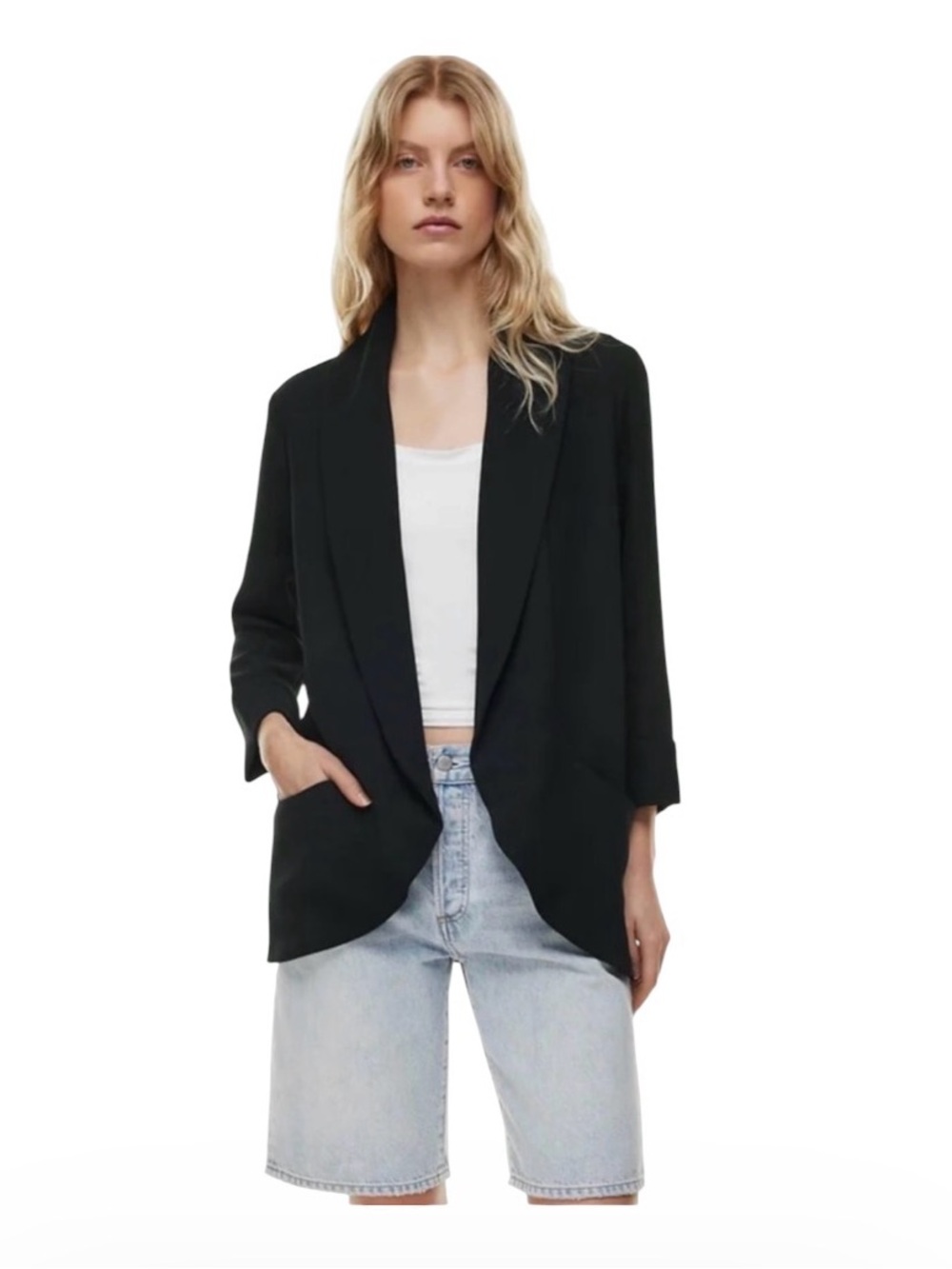 Aritzia Wilfred Chevalier Blazer Black Size Four